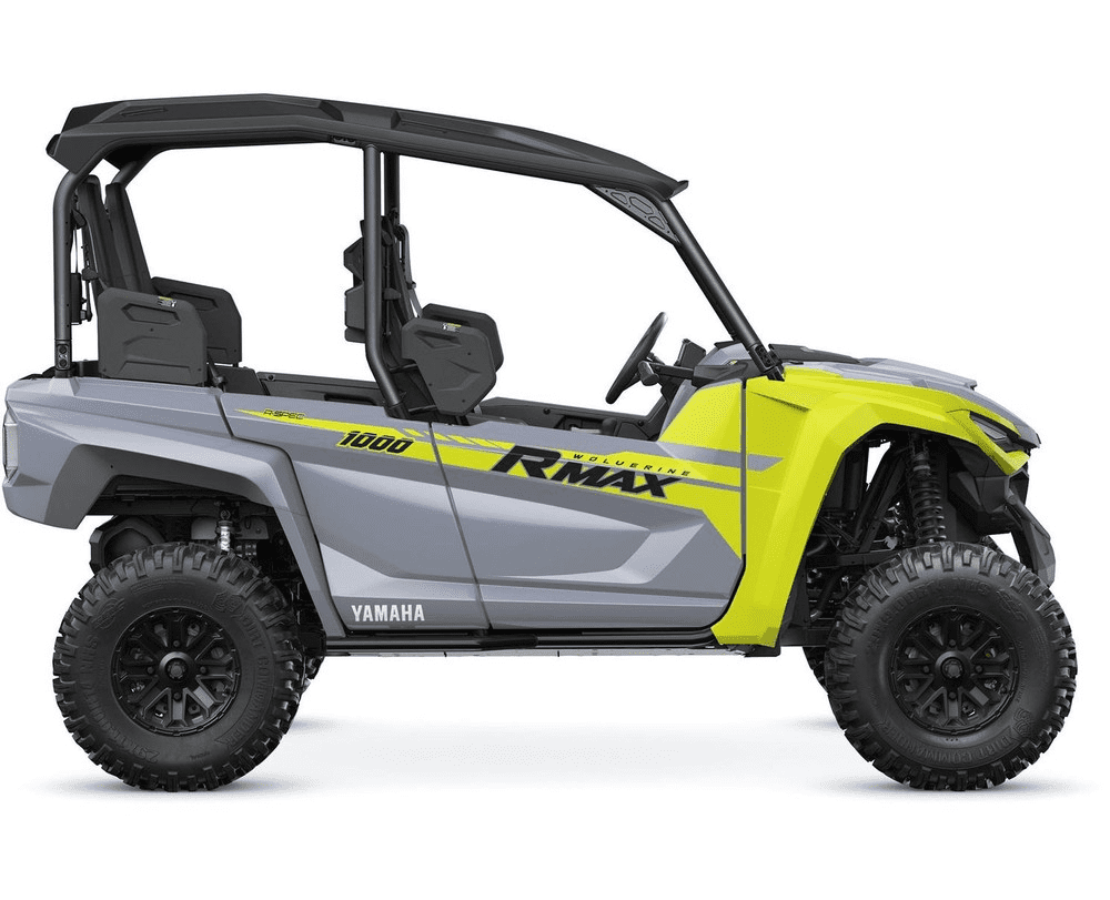 Side view of a four seat Yamaha UTV rental available for rental in the Black Hills.